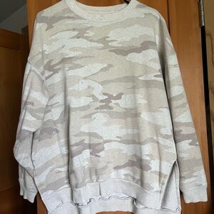 American Eagle Outfitters Women’s Crewneck Sweater - Cream and Tan